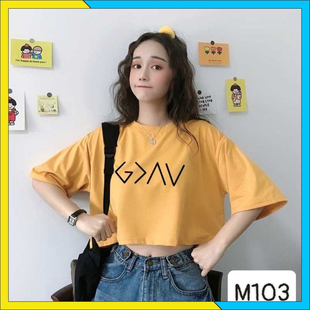 Áo Thun Nữ Croptop FREESHIP️ Áo phông nữ croptop form rộng, 5 màu thời trang - Mã M103