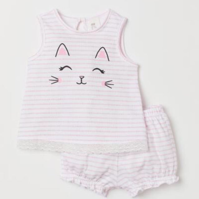 Set quần áo mèo HM H&amp;M size 4-6, 9-12, 12-18, 18-24m, 2-3, 3-4y_hàng chính hãng authentic