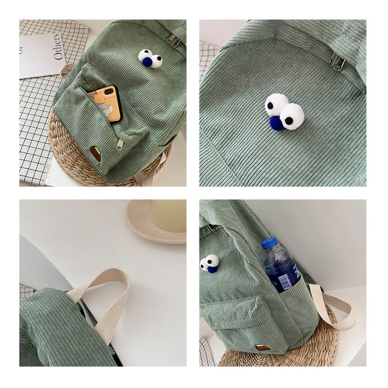 Ba Lô Đi Học / Du Lịch Vải Nhung Màu Trơn Dung Tích Lớn Đa Năng Thời Trang Mùa Đông Cho Nữ