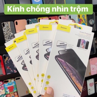 Cường lực chống nhìn trộm Baseus kiêm chống bụi màng loa iPhone bộ 01 miếng và 02 miếng