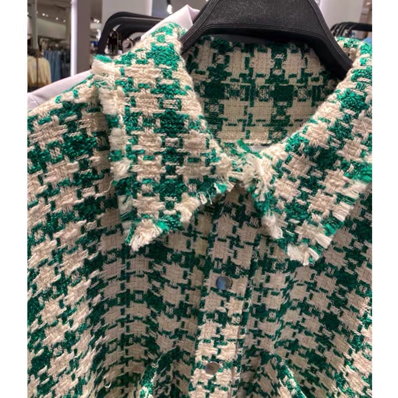 ÁO SƠ MI DẠ TWEED ZARA MÀU CỰC TÔN DA FORM OVERSIZE