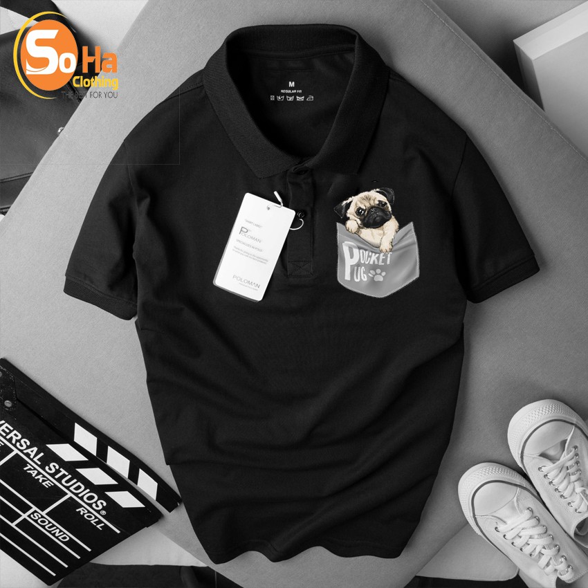 Áo polo nam , cổ dệt bo len ,áo thun nam có cổ tay ngắn thanh lịch-Dog Túi - Soha Clothing