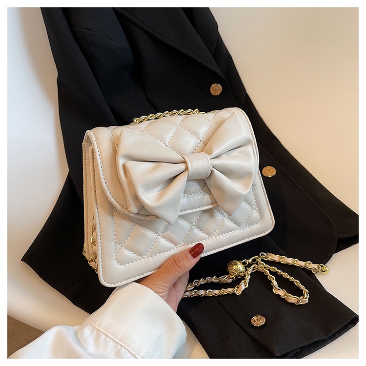 Túi Sách Nữ Thời Trang, túi sách nữ đeo chéo Quảng Châu đính nơ dây xích phối da phong cách hàn quốc Bagami