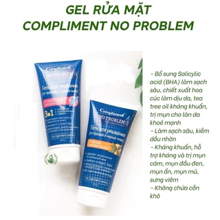 Sữa rửa mặt BHA Compliment No Problem giảm viêm, mụn
