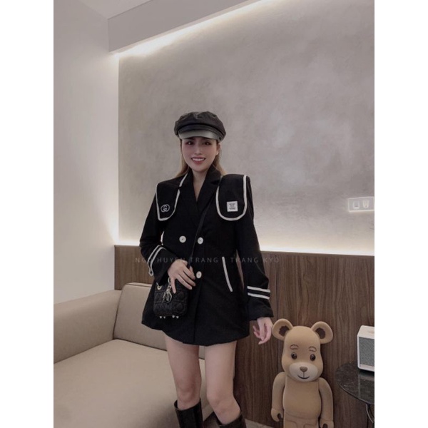 ÁO VEST ĐEN THIẾT KẾ VIỀN TRẮNG | BigBuy360 - bigbuy360.vn