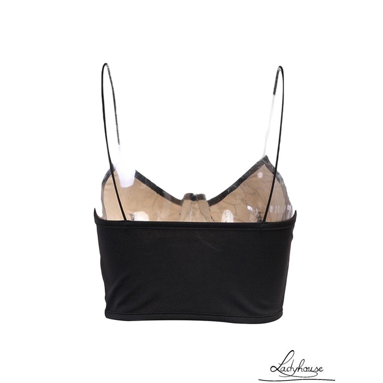 Áo Hai Dây Cổ Chữ V Hở Lưng Màu Trơn Phối Ren Gợi Cảm Thời Trang Cho Nữ