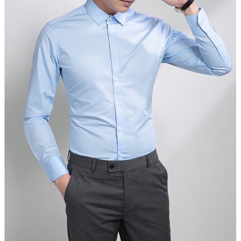 Áo so mi Nam PC Hàn Quốc form trơn lịch lãm nam tính - Hot trend | BigBuy360 - bigbuy360.vn