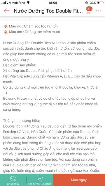 Nước dưỡng tóc Double Rich Nutrition