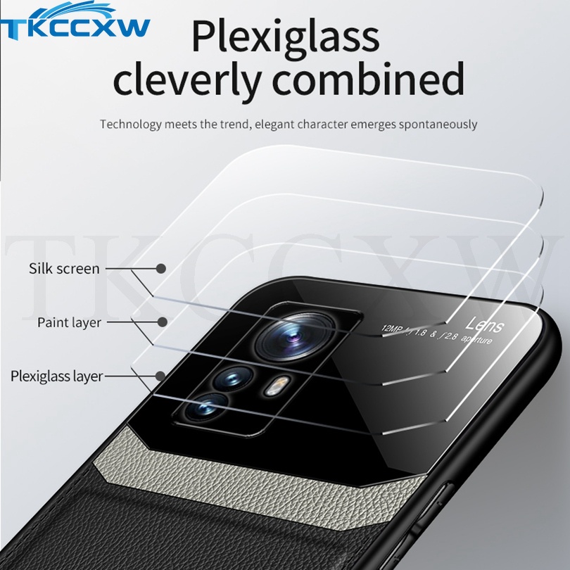 Ốp Điện Thoại Mềm Bằng Da Và Kính Mica Phong Cách Retro Sang Trọng Cho Xiaomi Mi 12X 12 Pro Redmi 10A 10C 10 Prime Poco M4 Pro X4 Pro X4