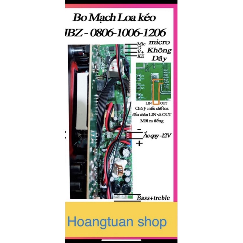 Bo mạch loa kéo Jbz 0806  nguồn 15V 3A( không bao gồm mạch mic).