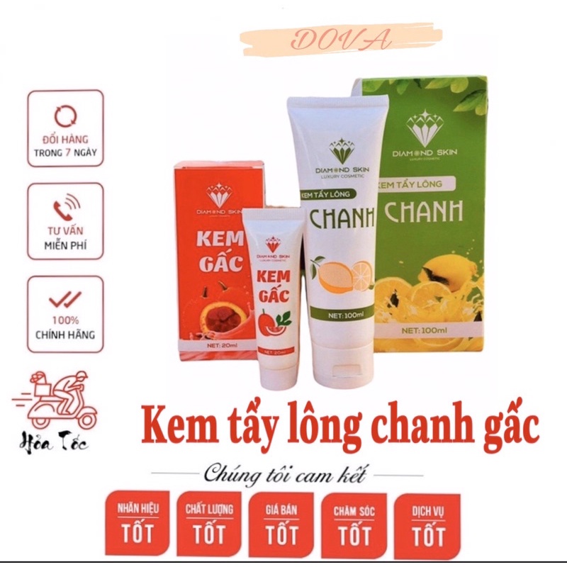 Kem tẩy lông chanh gấc Diamond Skin