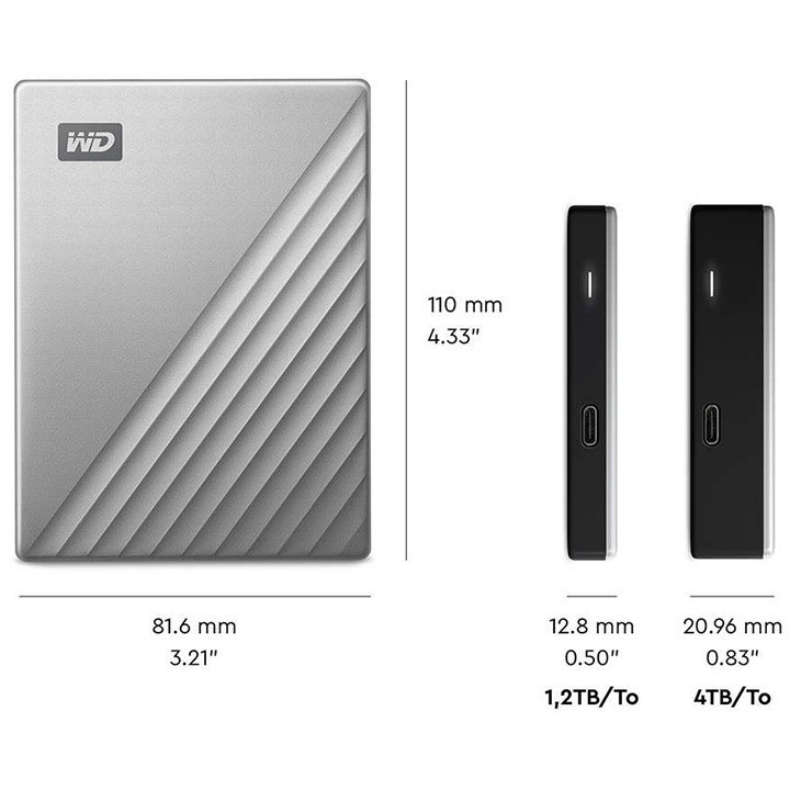 Ổ cứng di động WD My Passport Ultra 1TB 2TB 4TB 5TB USB3.0 type-C - bảo hành 3 năm