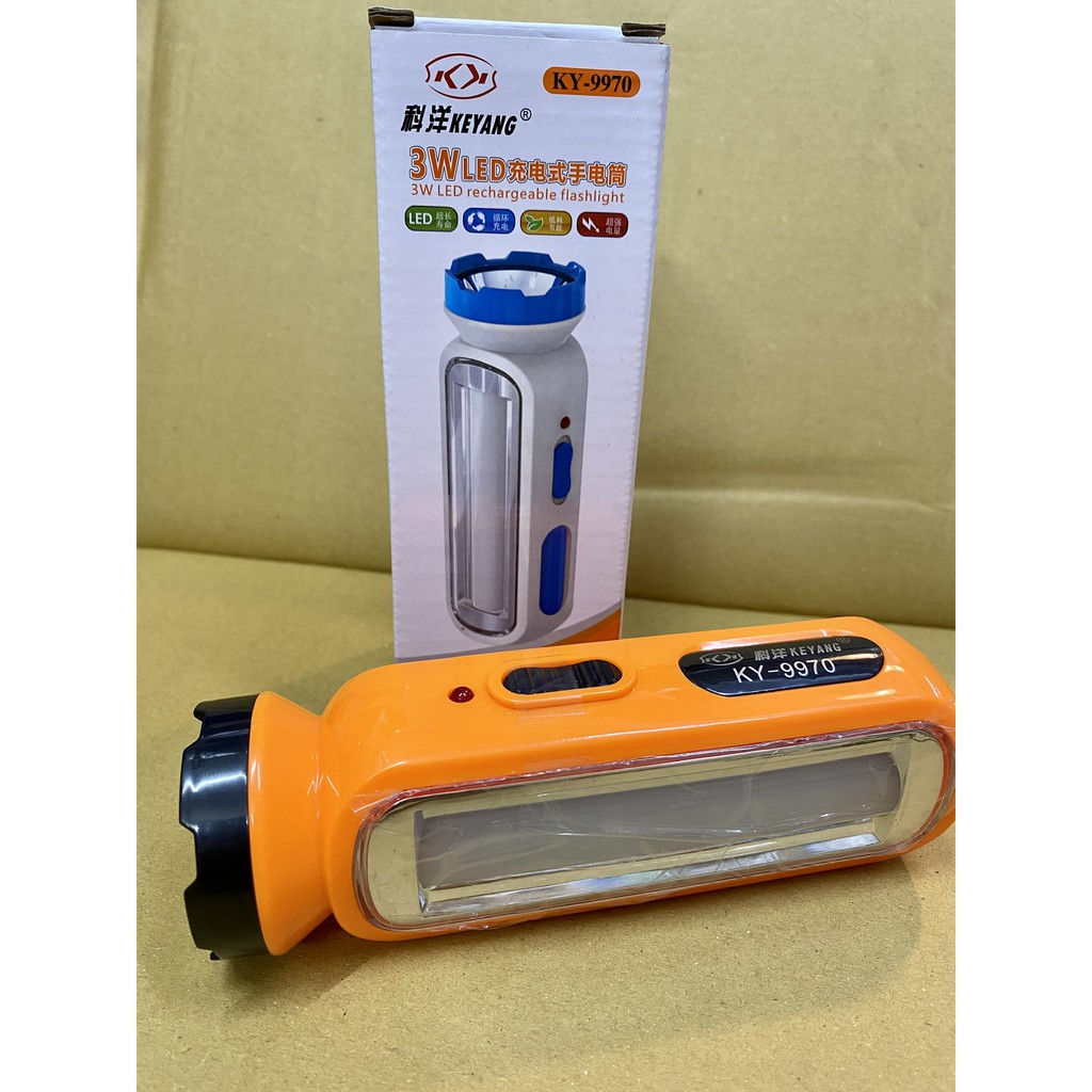 Đèn Pin Sạc 2 Trong 1 Keyang KY-9970 - Kích thước 16 x 5 cm