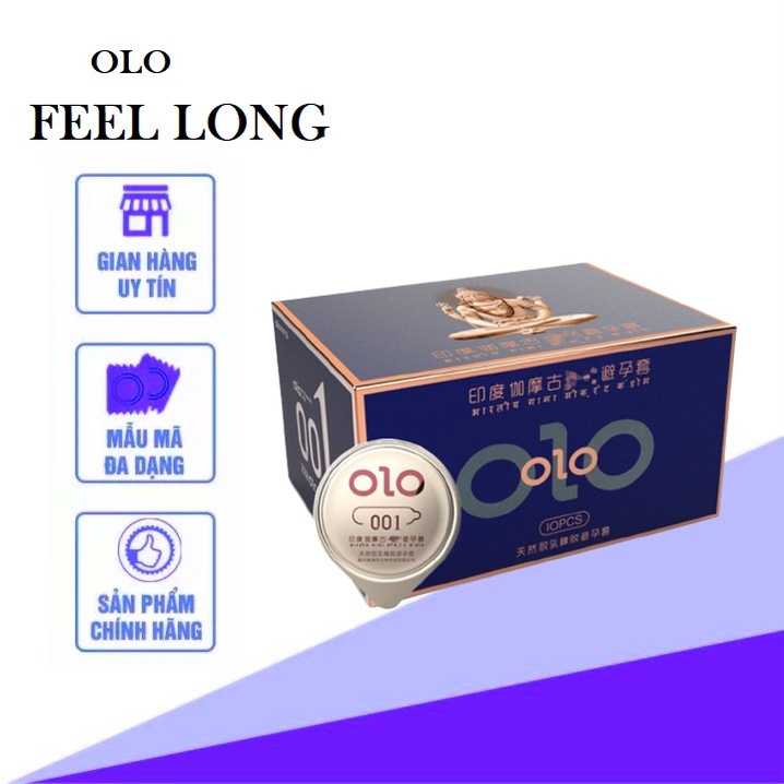 Bao cao su OLO 0.01 kéo dài thời gian mỏng trơn - bcs hộp 10 chiếc