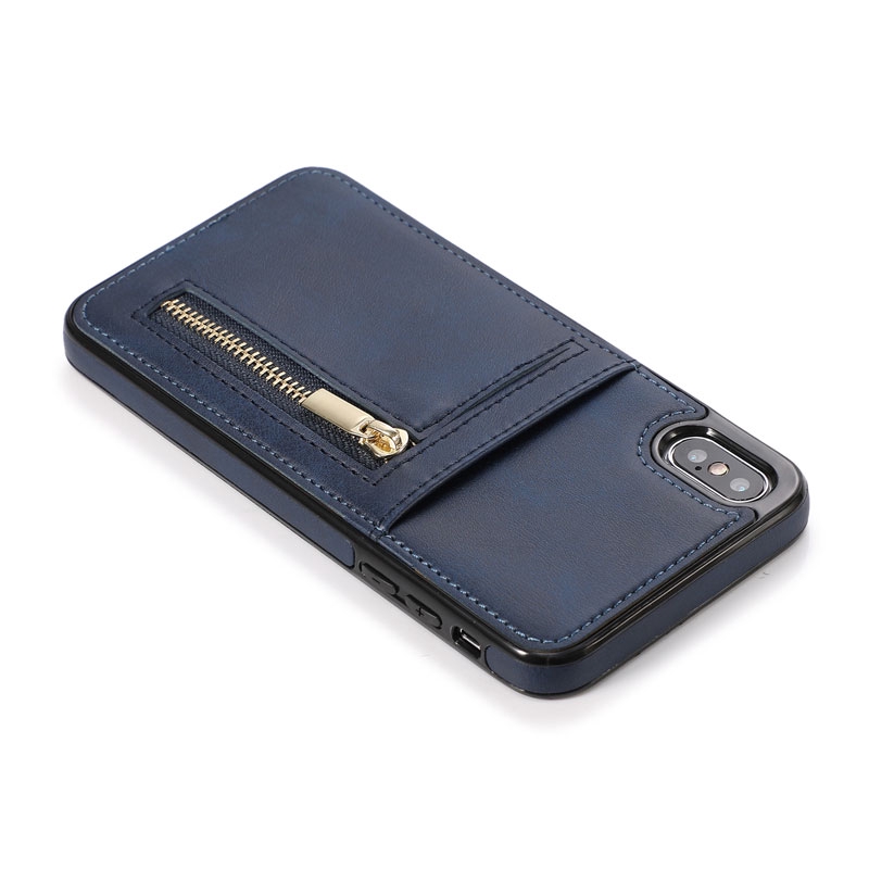 Ốp điện thoại da PU có khóa kéo cho iPhone 11 Pro 6/6S/6+/6S+/7/8/7+/8+/X/XS/XR/XS Max | BigBuy360 - bigbuy360.vn