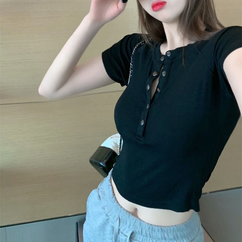 Áo Thun Cotton Ngắn Tay Họa Tiết Sọc Caro Thời Trang Mùa Hè Cho Nữ