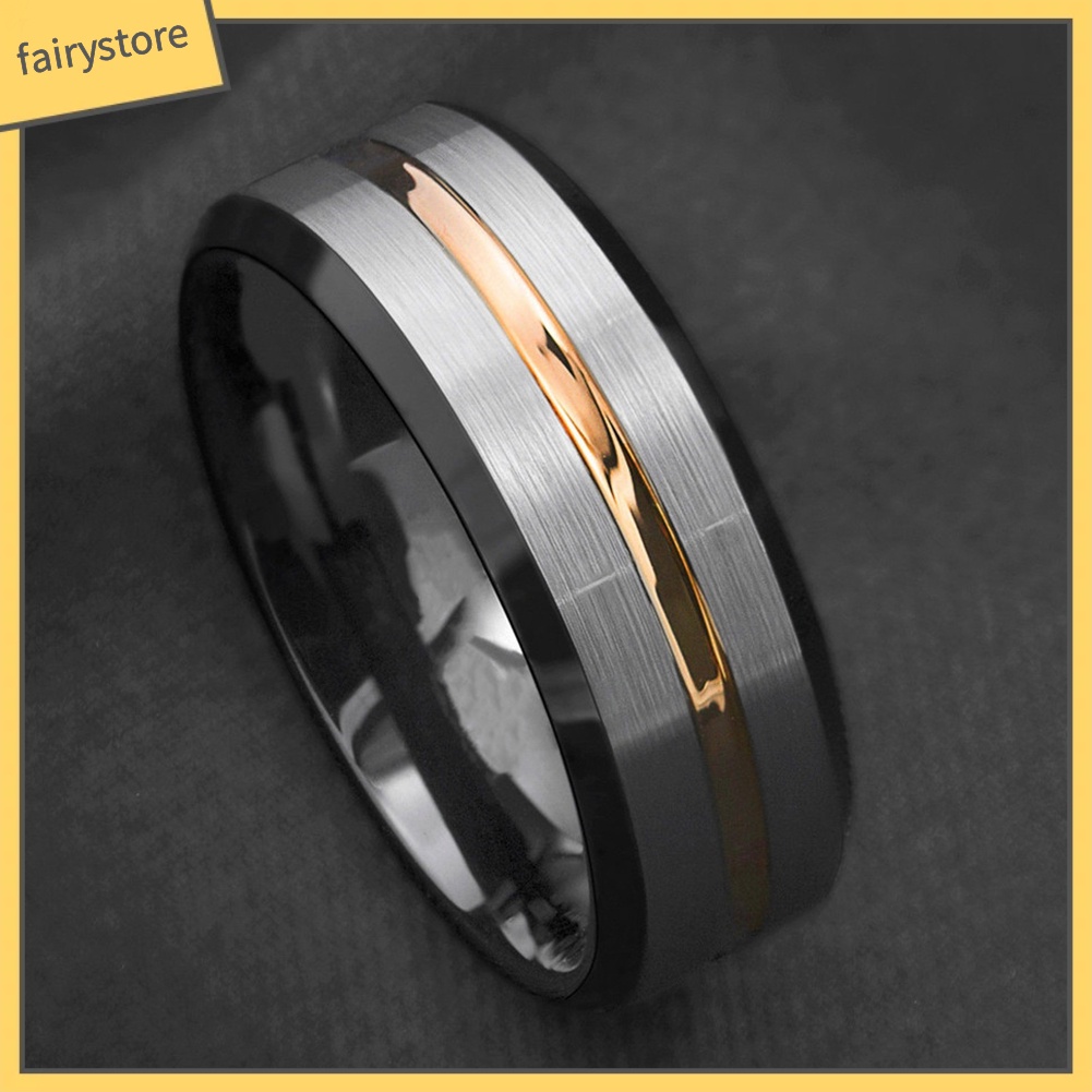 Nhẫn Cho Nam Hoạ Tiết Kẻ Sọc Chất Liệu Thép Titan