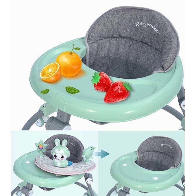 Xe Tròn Tập Đi Cho Bé 2In1 Baby Walker 619M Xe Nôi Quây Tròn 6 Bánh Xoay 360 Độ, Chắc Chắn - Có Kèm Nhạc, Đèn