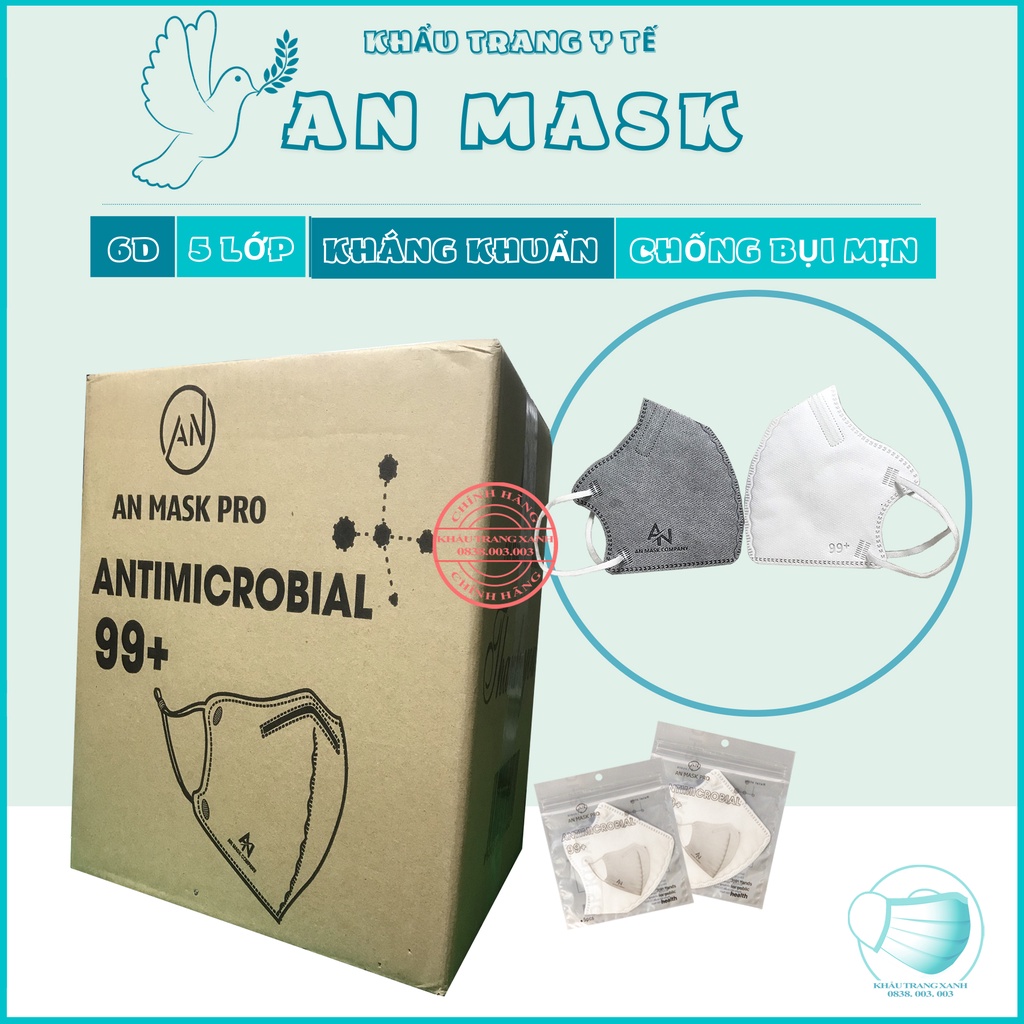 [ 200 chiếc ] 1 Thùng loại túi zip Khẩu Trang N99 6D AnMask Pro 5 lớp lọc công nghệ nano loại bỏ 99% bụi mịn,vi khuẩn