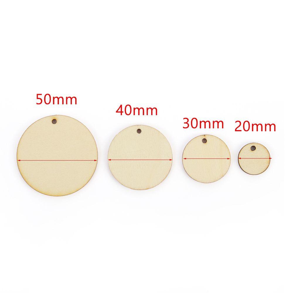 KUNHEV Bộ 50 Miếng Gỗ Tròn Cắt Laser Trang Trí Sổ Lưu Niệm