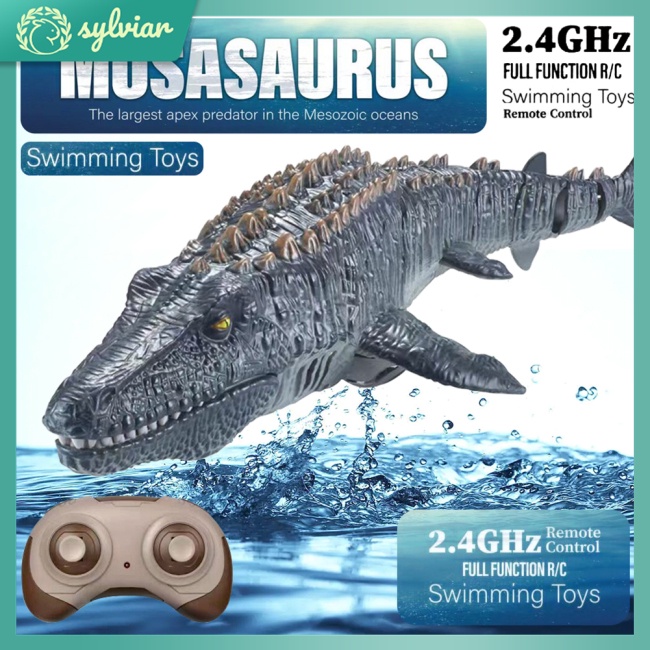 Đồ Chơi Tàu Ngầm Điều Khiển Từ Xa Khủng Long Mosasaurus Có Đèn Phun Nước Cho Trẻ Em