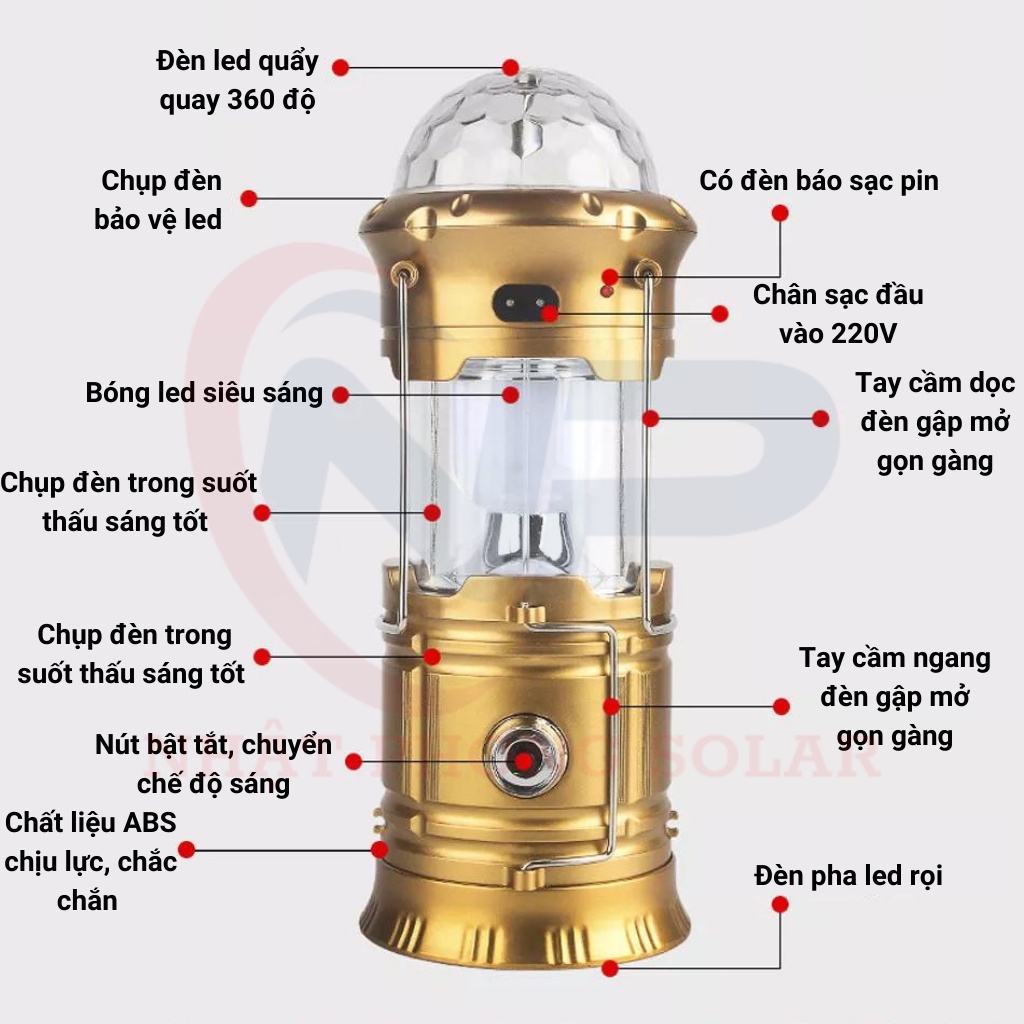 Đèn led trang trí xoay 7 màu  tích hợp 4 trong 1 đa chức năng tích hợp đèn quẩy 360 độ,đèn  chiếu xa,đèn ngủ,cổng usb