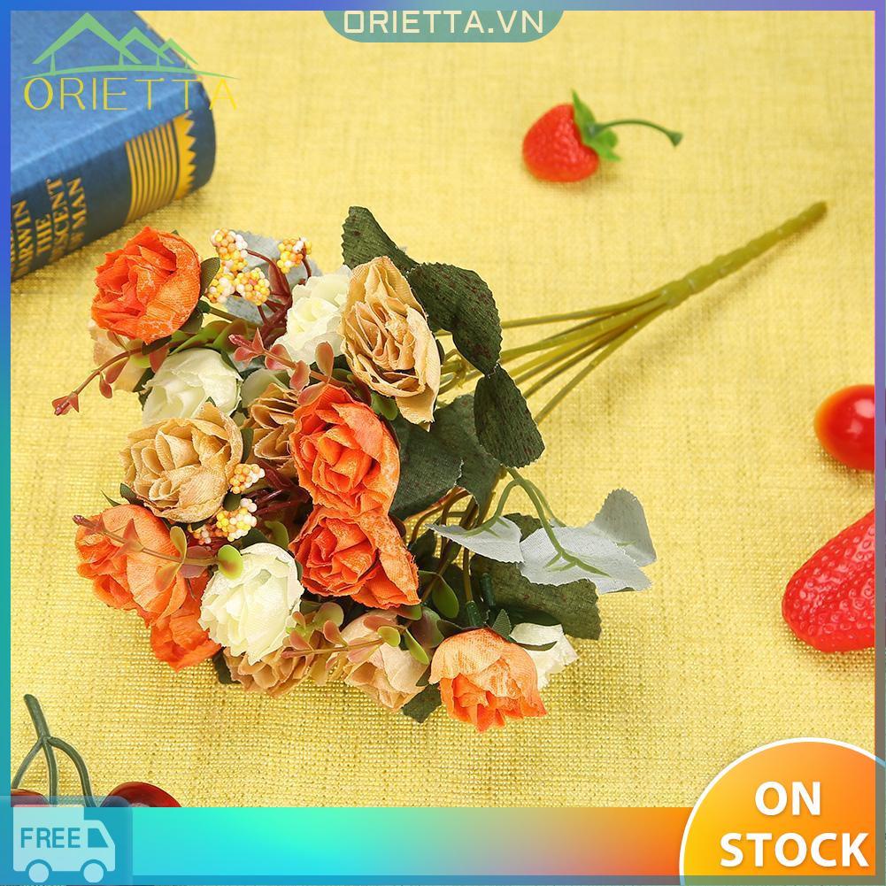 orietta♛21 Heads/Bouquet Silk Rose Artificial Flower Bouquet Fake Dried Flowers