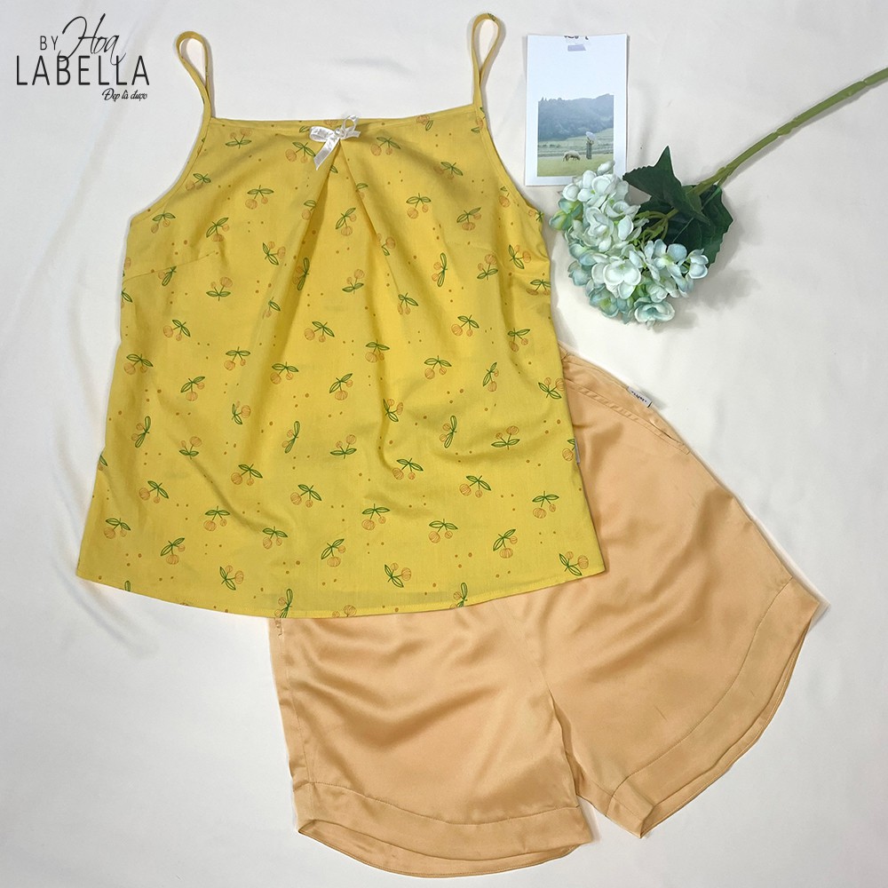 [Mã LT50 giảm 50k đơn 250k] Bộ Ngủ HOABELLA 2 Dây Thô Lụa, Đính Kết Nơ (BN08)