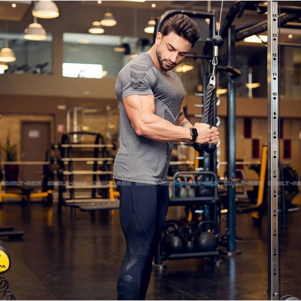 Áo tập gym nam thun co dãn 4 chiều CK SP075, Áo gym nam ôm body - Gym Trex