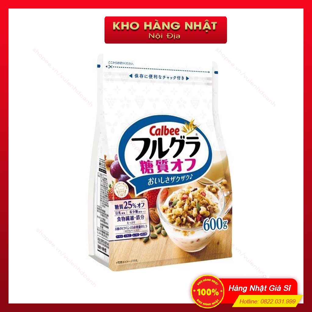 [Mã 153FMCGSALE1 giảm 10% tối đa 40K đơn 250K] Ngũ Cốc Calbee Trắng 600g Nhật Bản