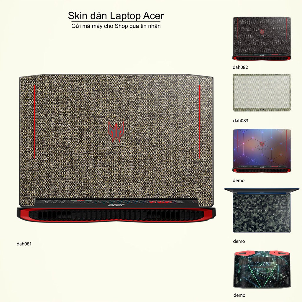 Skin dán Laptop Acer in hình vân vải (inbox mã máy cho Shop)