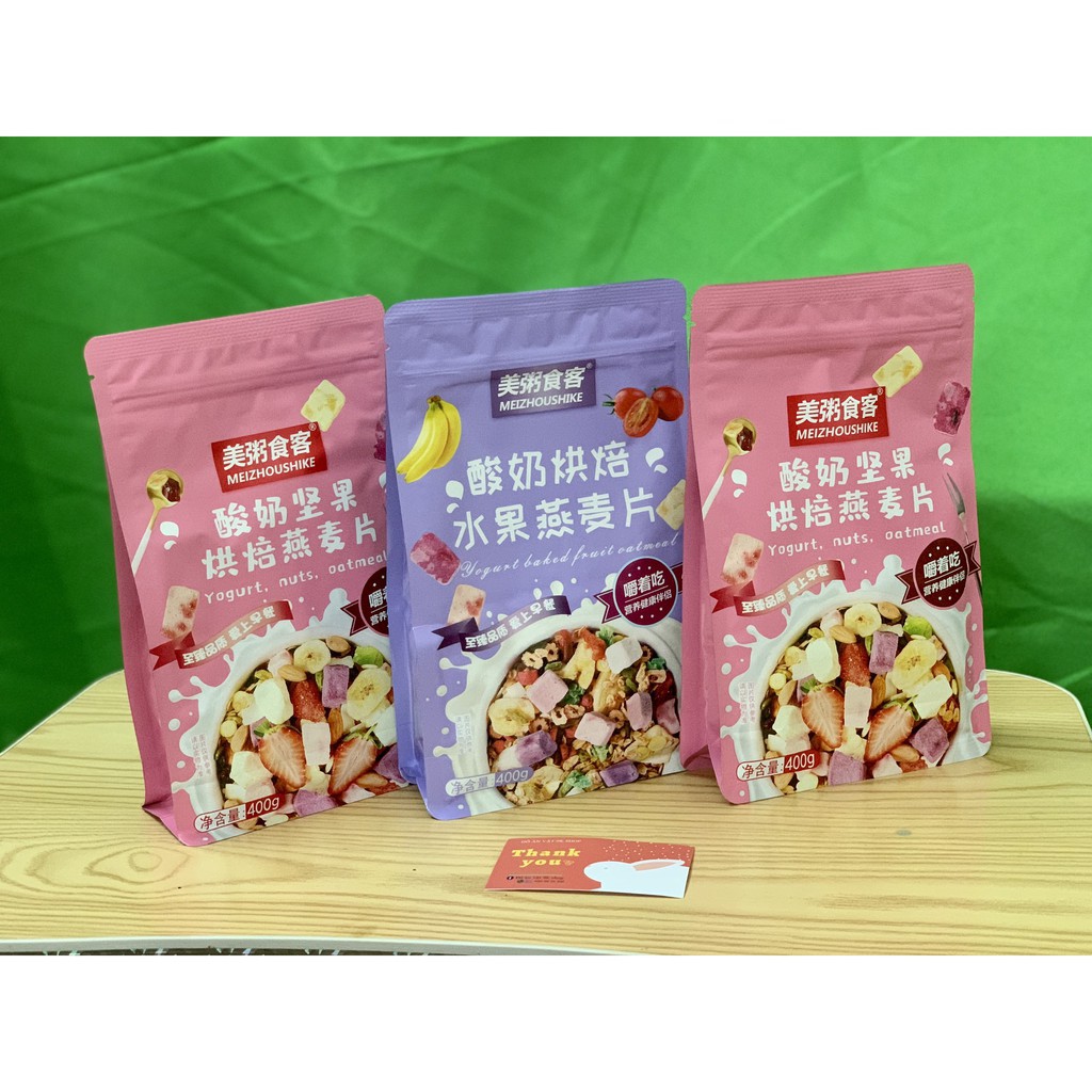 combo 3 gói Ngũ cốc ăn kiêng mix hoa quả sấy gói 400g thơm ngon