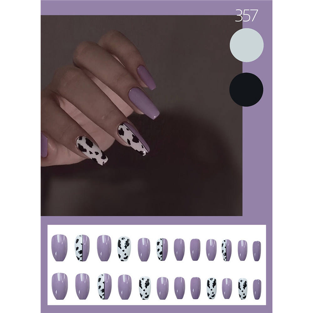 Bộ 24 Miếng Dán Móng Tay Họa Tiết Da Báo Cá Tính