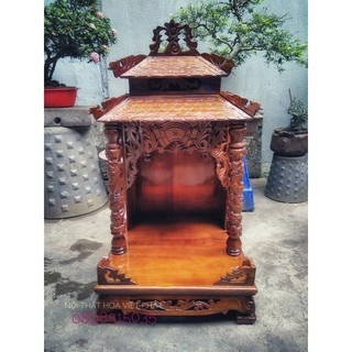 Bàn thờ thần tài ông địa gỗ Tràm, mái ngói