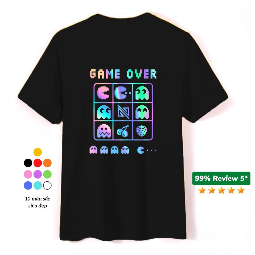 Áo Thun unisex Phản Quang Game Over form rộng tay lỡ chất Cotton cao cấp freesize cho nam và nữ, co giãn tốt PQ22 4T | BigBuy360 - bigbuy360.vn