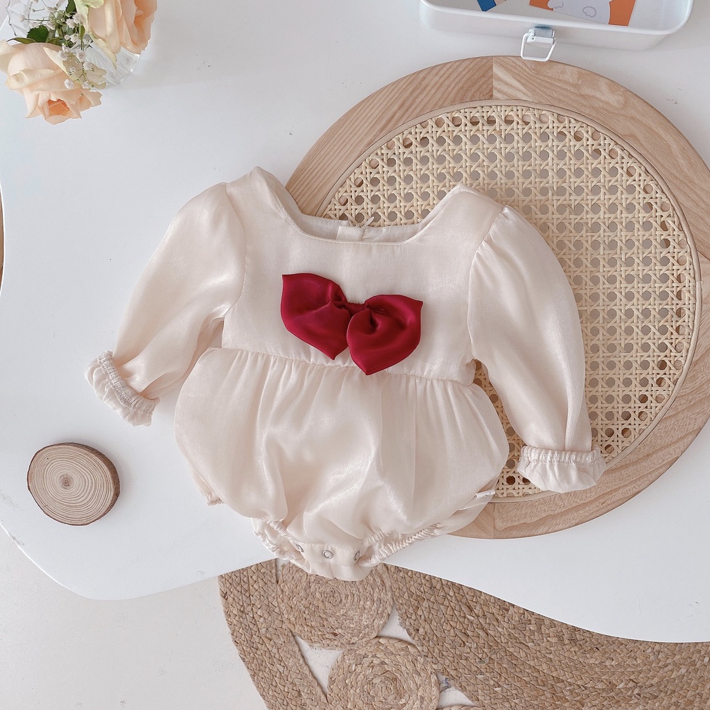 Váy Bodychip Nơ Ngực Lụa Cao Cấp Cho Bé Gái