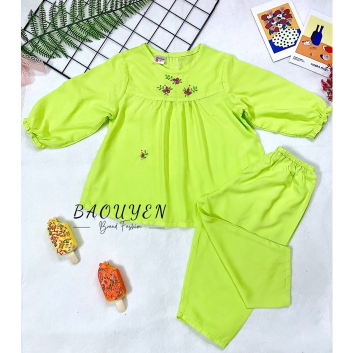 BỘ TOLE (LANH) TAY DÀI QUẦN DÀI THÊU TAY THỦ CÔNG