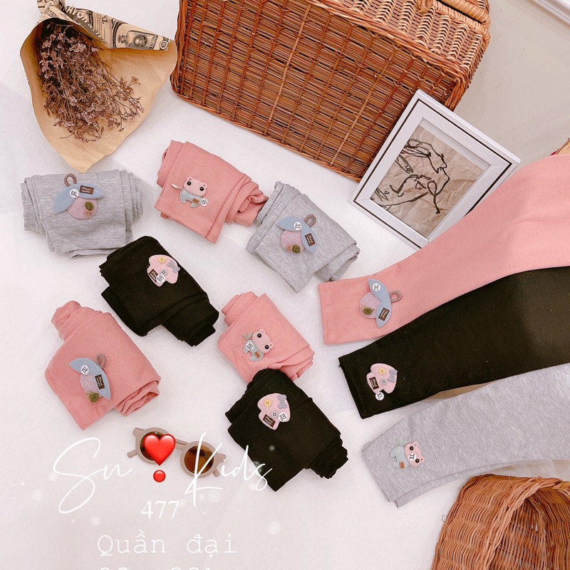 Set 3 quần legging cotton cho bé