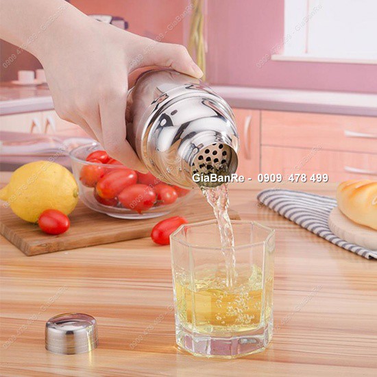 Combo Bình Lắc Inox 350ml Cocktail ,Trà Sữa Và Ly Đong 2 Đầu - 6391