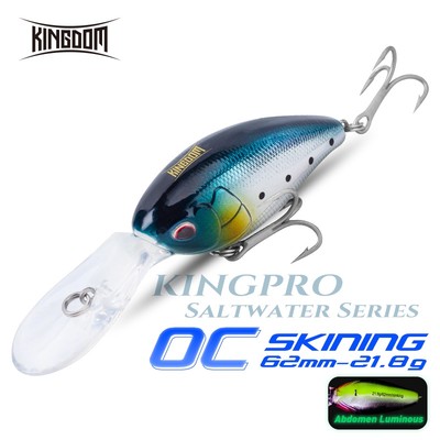 Kingdom OC-62 Crankbait Mồi Câu Cá 62mm 21.8g Minnow Chìm & Nổi Trolling Lấy Nhân Tạo ABS Mồi Cứng Wobblers Mồi Câu Cá Biển Bơi Cá Chép Câu Cá