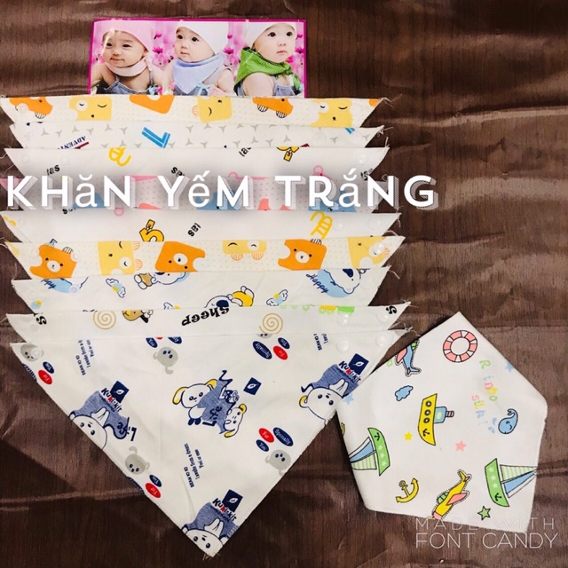 Khăn yếm cotton mềm loại đẹp (cúc bấm)