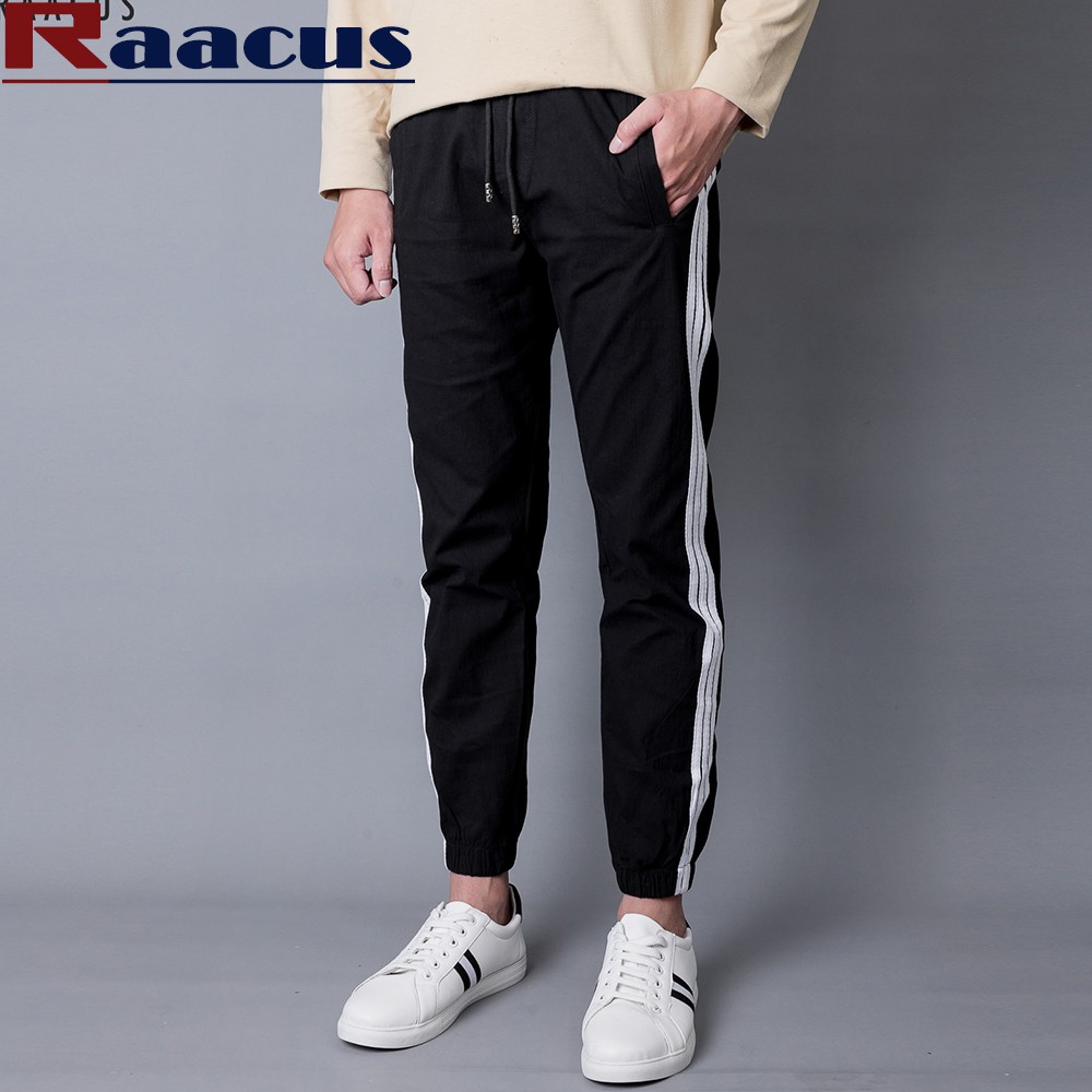 Quần jogger đũi nam 3 kẻ sọc unisex, quần nam hè thoáng mát thể thao cao cấp chính hãng Raacus - Q093