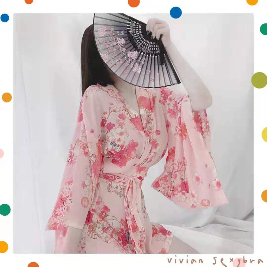 🌺sexy cosplay🌺Set đồ ngủ kimono cao cấp Nhật Bản gợi cảm nàng Geisha+quần lót--Không Socks Freesize 40-70kg---003