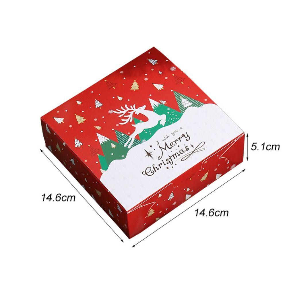 LET Set 5 Hộp Giấy Cắt 4 Ngăn Dùng Để Đựng Bánh Giáng Sinh Ốp