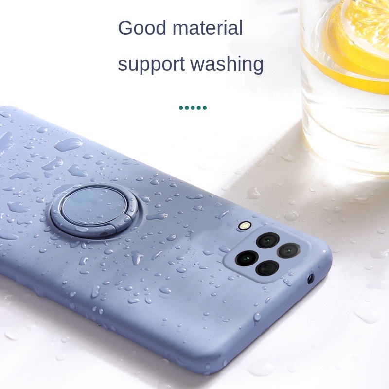 Ốp điện thoại silicone dẻo cho Samsung A12 A32 A52 4G 5G có nhẫn đỡ kim loại kèm dây buộc  | BigBuy360 - bigbuy360.vn
