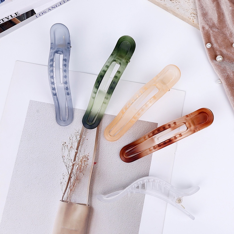 1 Kẹp Tóc Mỏ Vịt Bằng Nhựa Acrylic Màu Đục Tạo Kiểu Tóc Thời Trang