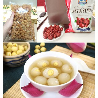 COMBO 0.5kg LONG NHÃN + 0.5kg HẠT SEN + 0.5 kg TÁO ĐỎ