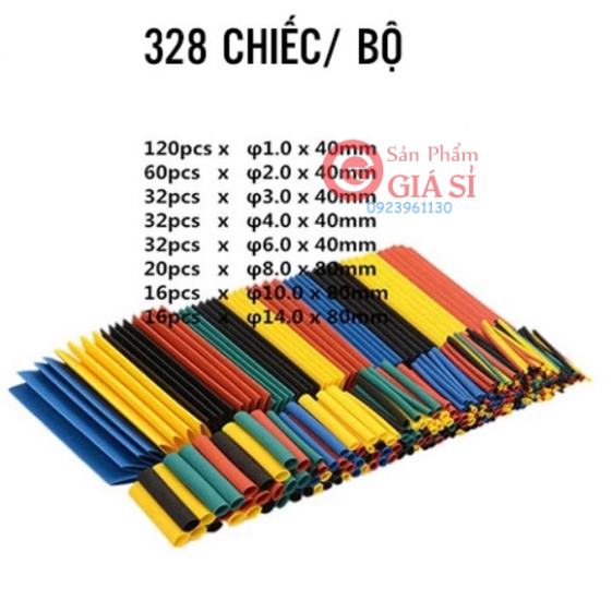 [Combo gen co nhiệt] bộ gen 127pcs; 328pcs; 530pcs gen co nhiệt nhiều màu. ❤️freeship❤️