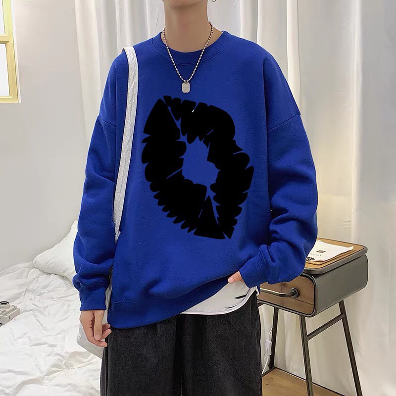 [ Mã 12FASHIONSALE1 giảm 10K đơn 50K ] Áo sweater nỉ cổ tròn dài tay nam nữ họa tiết APSR Môi đen | BigBuy360 - bigbuy360.vn