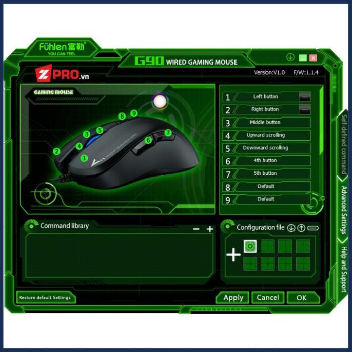 Chuột có dây Gaming Fuhlen G90 - Bảo hành 24 tháng chính hãng - Maxcom